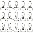 1/2 Inch Curved Lobster Clasps - 20-Pack Swivel Trigger Clips For Crafts