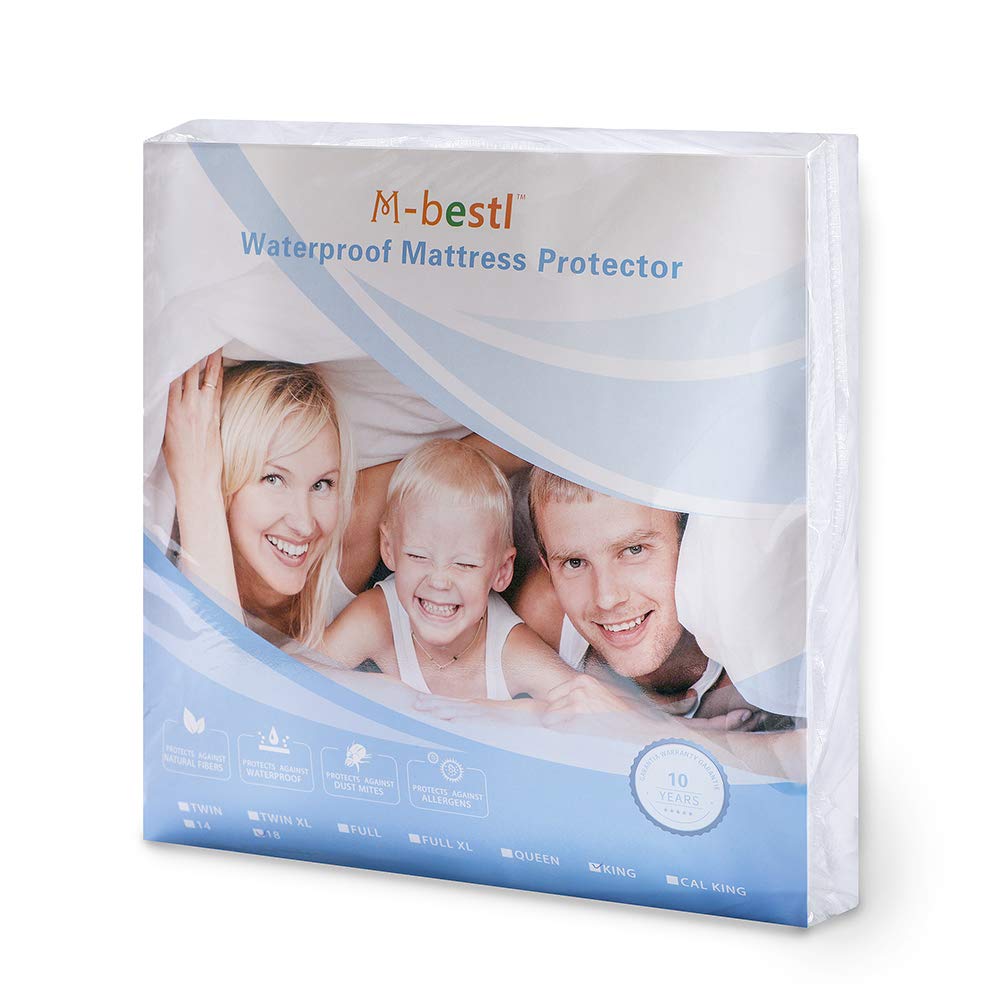 M-bestl Luxury Waterproof Mattress Protector,Mattress Cover,100% Waterproof and Breathable,10 Years Warranty (Single-(90X200))