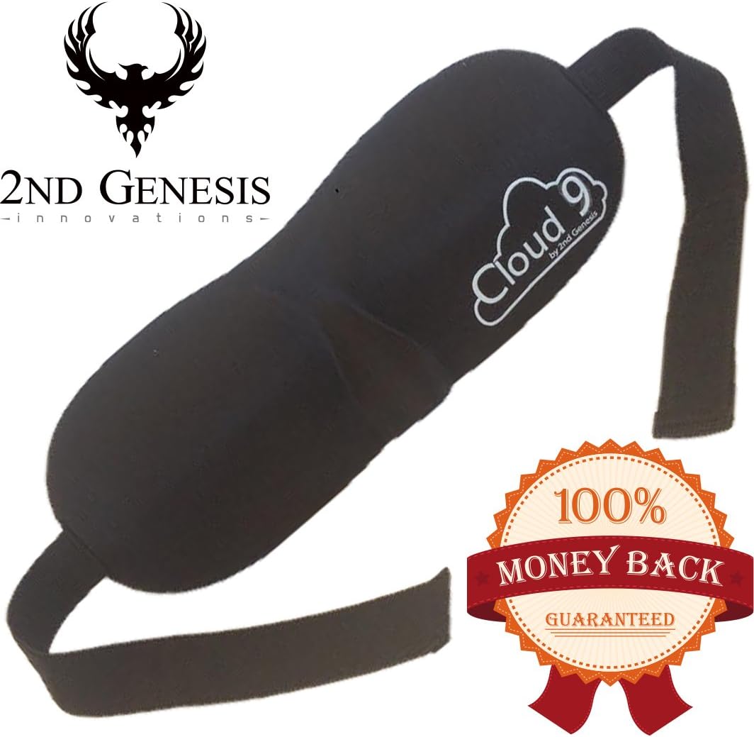 Cloud 9 Sleep Mask - Comfortable Form Fitting Memory Foam Eye Covers by 2nd Genesis. Includes Ear Plugs, Case, Carry Pouch, eBook and relaxing mp3. Great Bedtime, Daytime and Travel Sleeping Mask. 100% No-Risk You’re Going to Love it Guarantee!