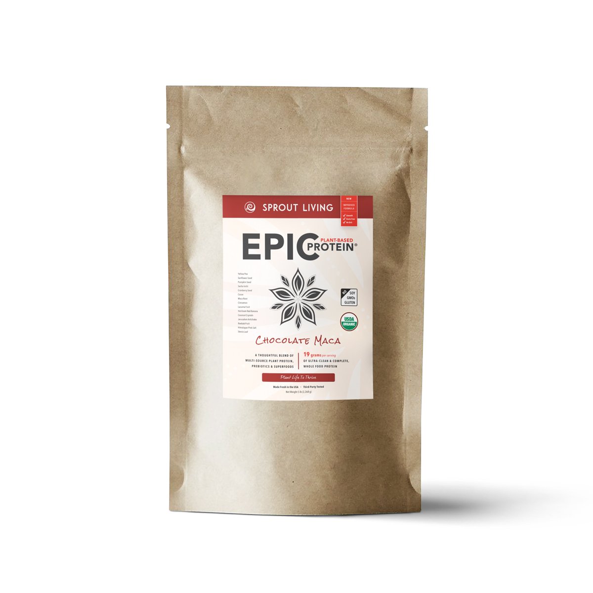 Sprout Living Epic Protein Powder, Vanilla Lucuma Flavor
