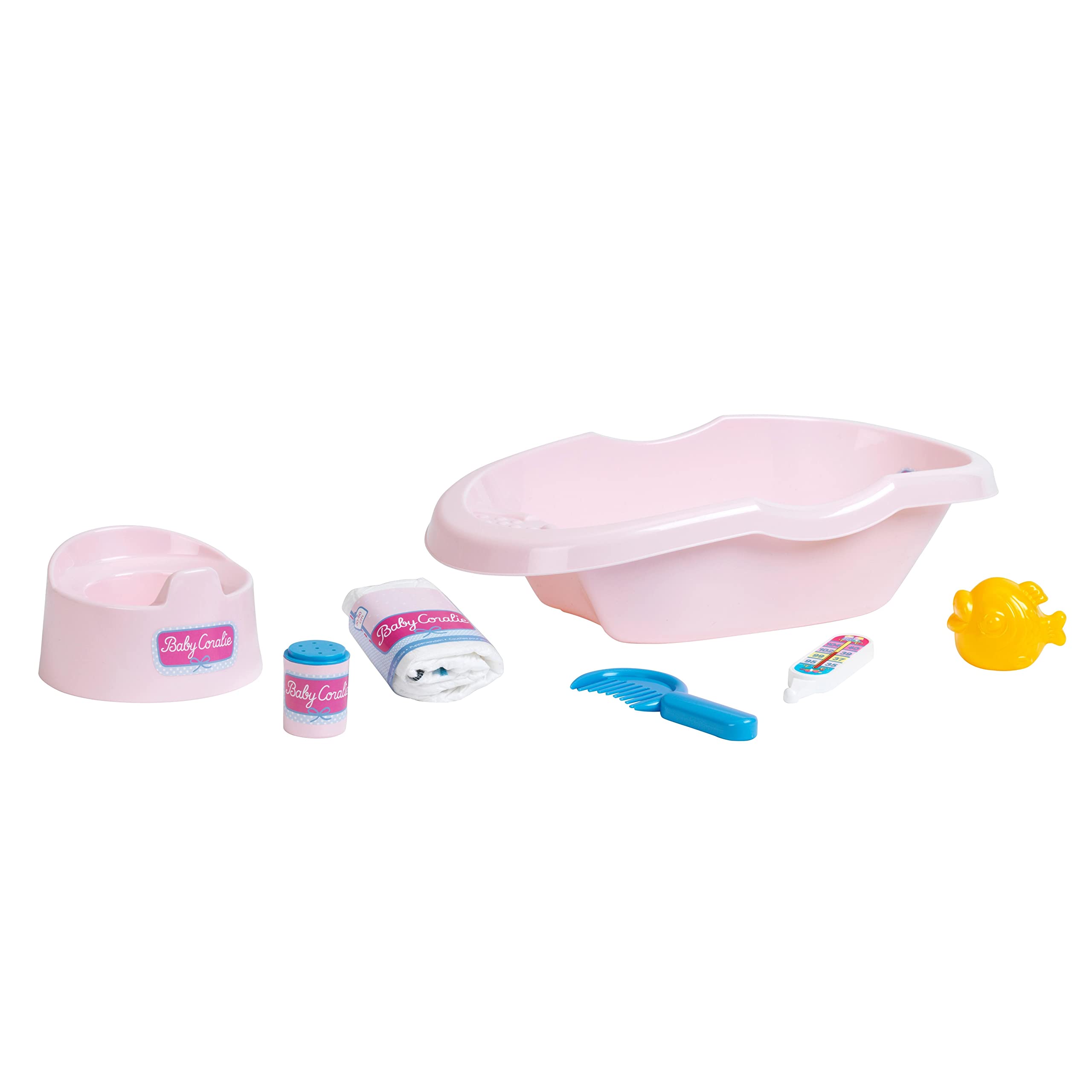 Theo Klein 1647 Baby Coralie Bath Tub Set I For dolls up to 35 cm height I Lots of bath and body care accessories I Toy for children aged 3 years and up