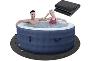 ZOMOFEW 79 in Dia Round Hot Tub Mat,Above-Ground Pool Protector Mat,Water-Absorbent Hot Tub Flooring Protector,Anti-Slip and Waterproof Backing,Reusable Durable Washable Mat for Outdoor Hot Tub Pool