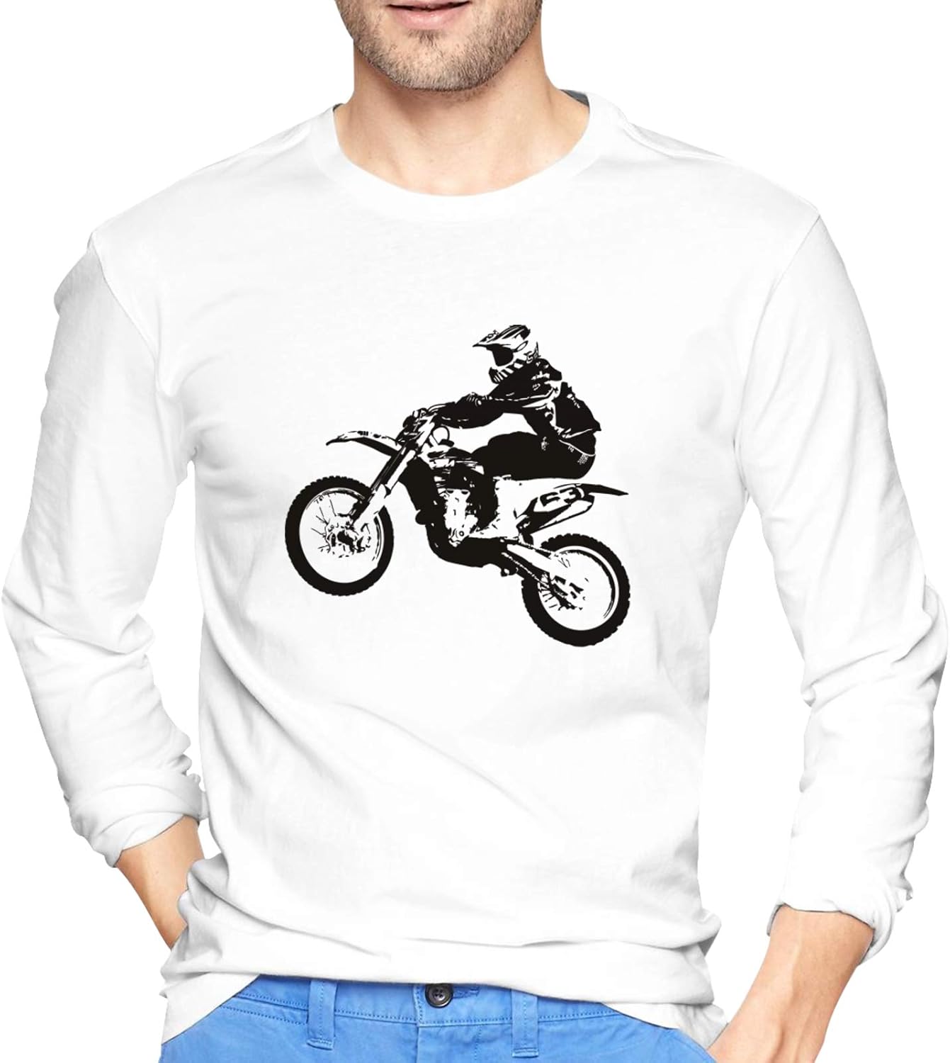 Amazon.com: XKAWPC Dirt Bike - Motocross Mans T-Shirts Cool Comfortable Long-Sleeve Shirt: Clothing