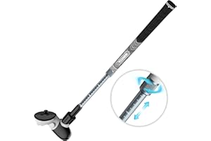 YOGES VR Golf Club Attachment Compatible with Meta Quest 3S/ Quest 3/ Oculus Quest 2 Controller, Adjustable Length Non-Slip VR Game Golf Grips 90 Degree Keep Tracking (ONLY for Right Controller)