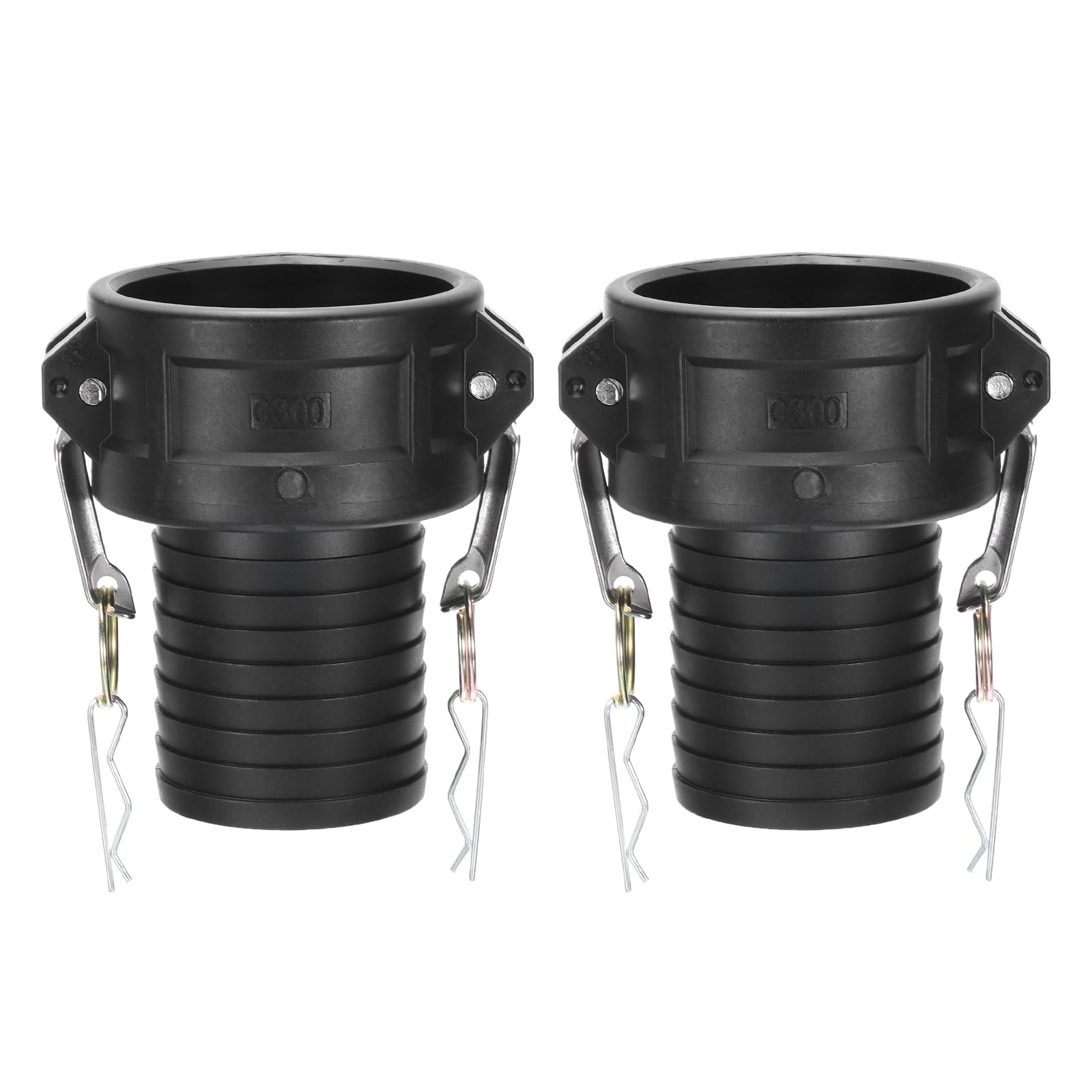 PATIKIL Poly Cam Lock Fittings, 2 Pcs 3" Part C Male Adapter x Hose End Cam Groove Hose Fittings Polypropylene Cam Lock Fittings, Black