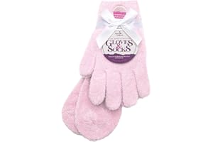 PURPLE CANYON Moisturizing Socks and Gloves Set | Pink Fuzzy Socks and Gloves with Aloe and Vitamin E for Women | Women's Gifts for Self-Care