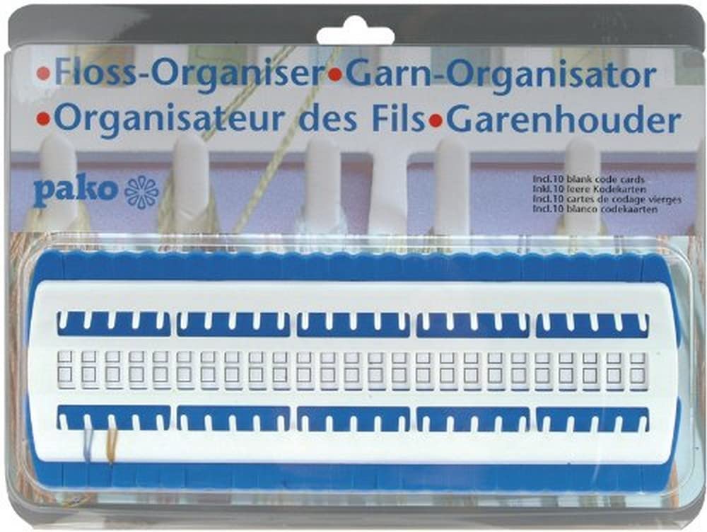 Pako Organiser Storage Floss Organiser - Cross Stitch Accessories - for Embroidery Thread - with 10 Blank Code Cards