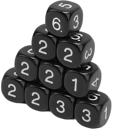 Dés à 6 Faces - Lot De 20, Plastique, Coins Ronds - Pour Jeux De Société, Aide éducative - Couleur Jaune