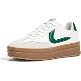 LUCKY STEP Women's Platform Fashion Sneakers Retro Casual Comfortable Walking Shoes Thick Sole Stylish Classic Tennis Trainers