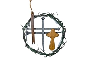 ROOHERD 2024NEW Crucifixion Nail Jesus Crown of Thorns Corona de espinas Christian Jesus Cross Bible Iron Crown of Thorns (2024, 8-10)