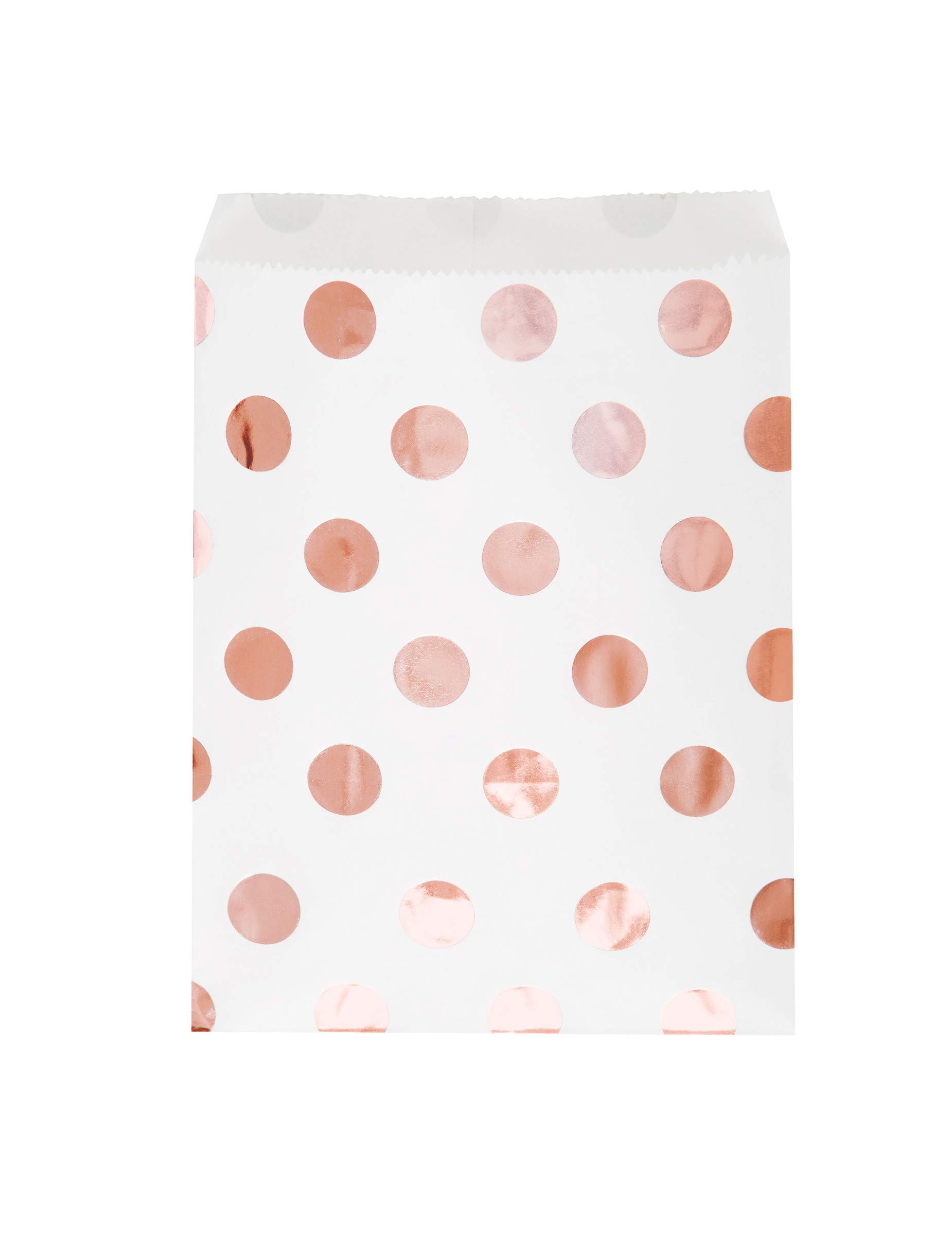 Elegant Rose Gold Dots Treat Bags - Elegant & Unique Party Favor Pouches - Perfect for Parties & Events - 8ct