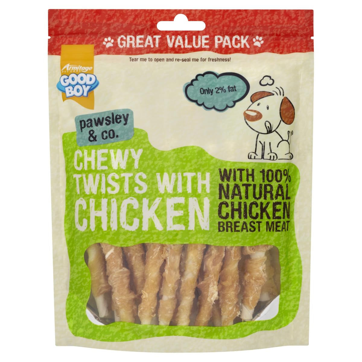 Good Boy Chicken Chewy Twists Dog Treats, 320g