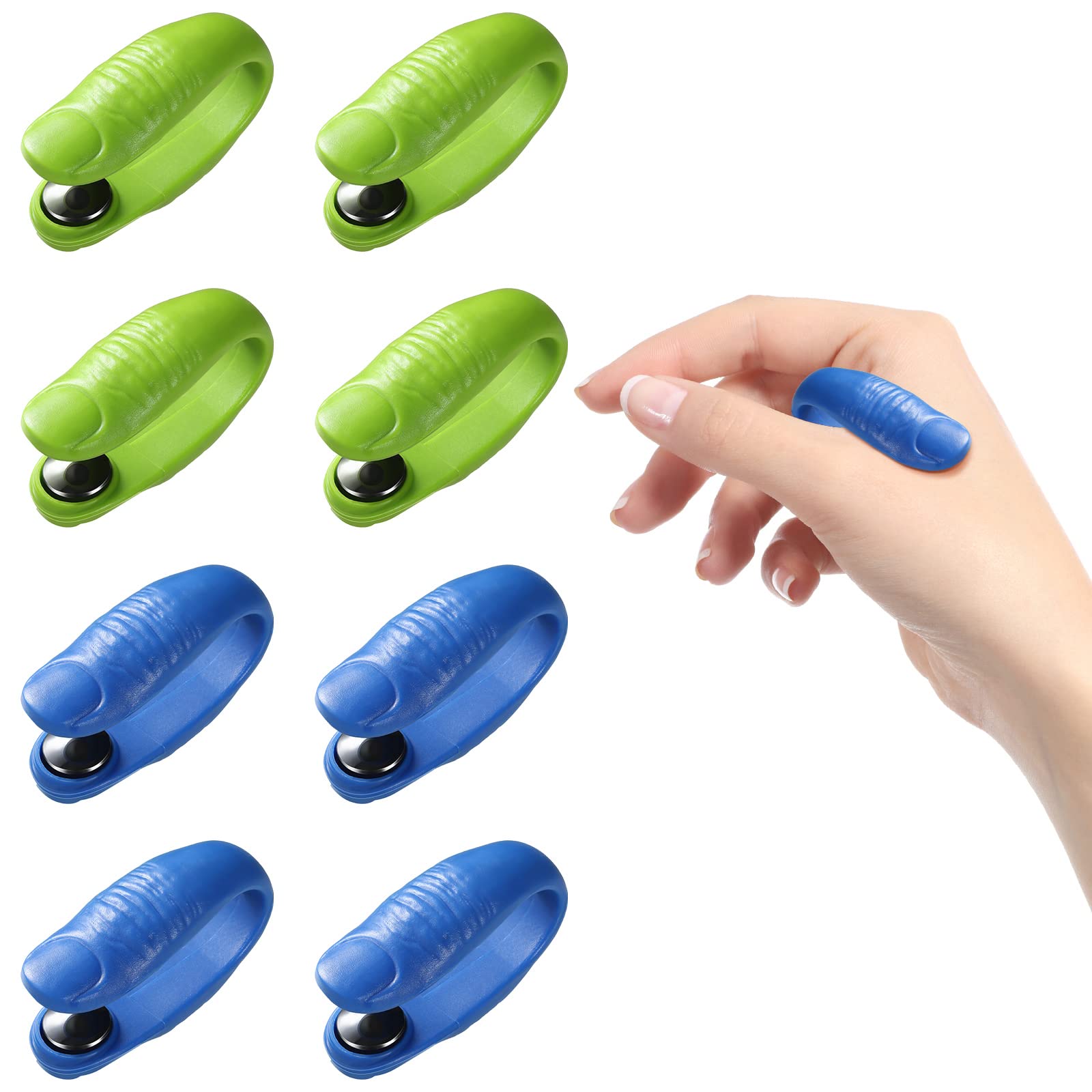 Photo 1 of ***PARTIAL SET 6 *** 8 Pcs Migraine Relief Clip Acupressure Hand Pressure Point Clip Headache Pressure Point Tool for Relaxation(Green, Blue)