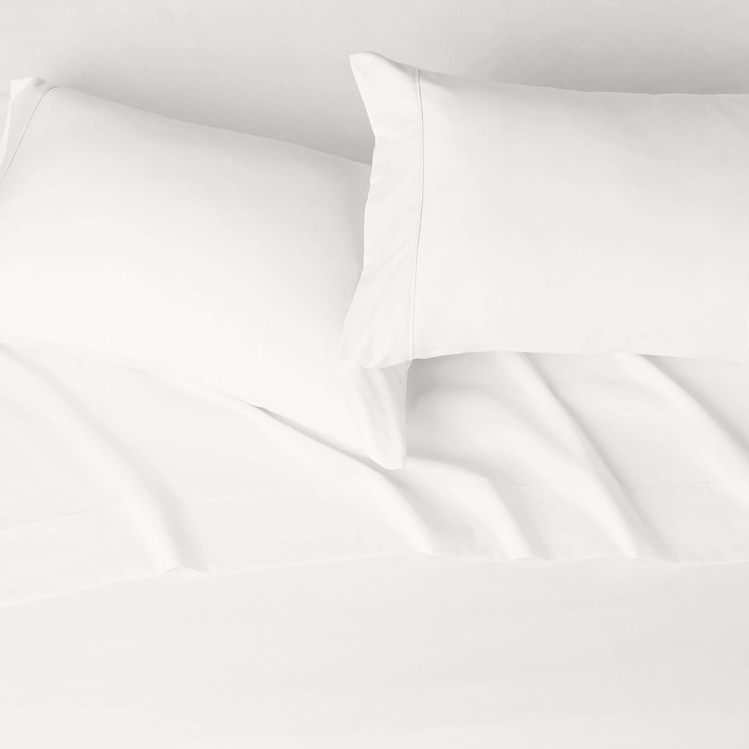Basics Lightweight Super Soft Easy Care Microfiber Sheet Set with 16" Deep Pockets - Queen, White: Home & Kitchen