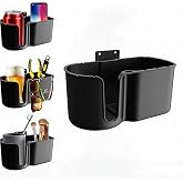 Universal Wall Mount Cup Holder &amp; Storage Organizer for Boat, RV, Bath | Durable 3mm ABS wall caddy for boats, RVs &amp; bathrooms. Features dual drainage holes and installs via adhesive glue or screws.