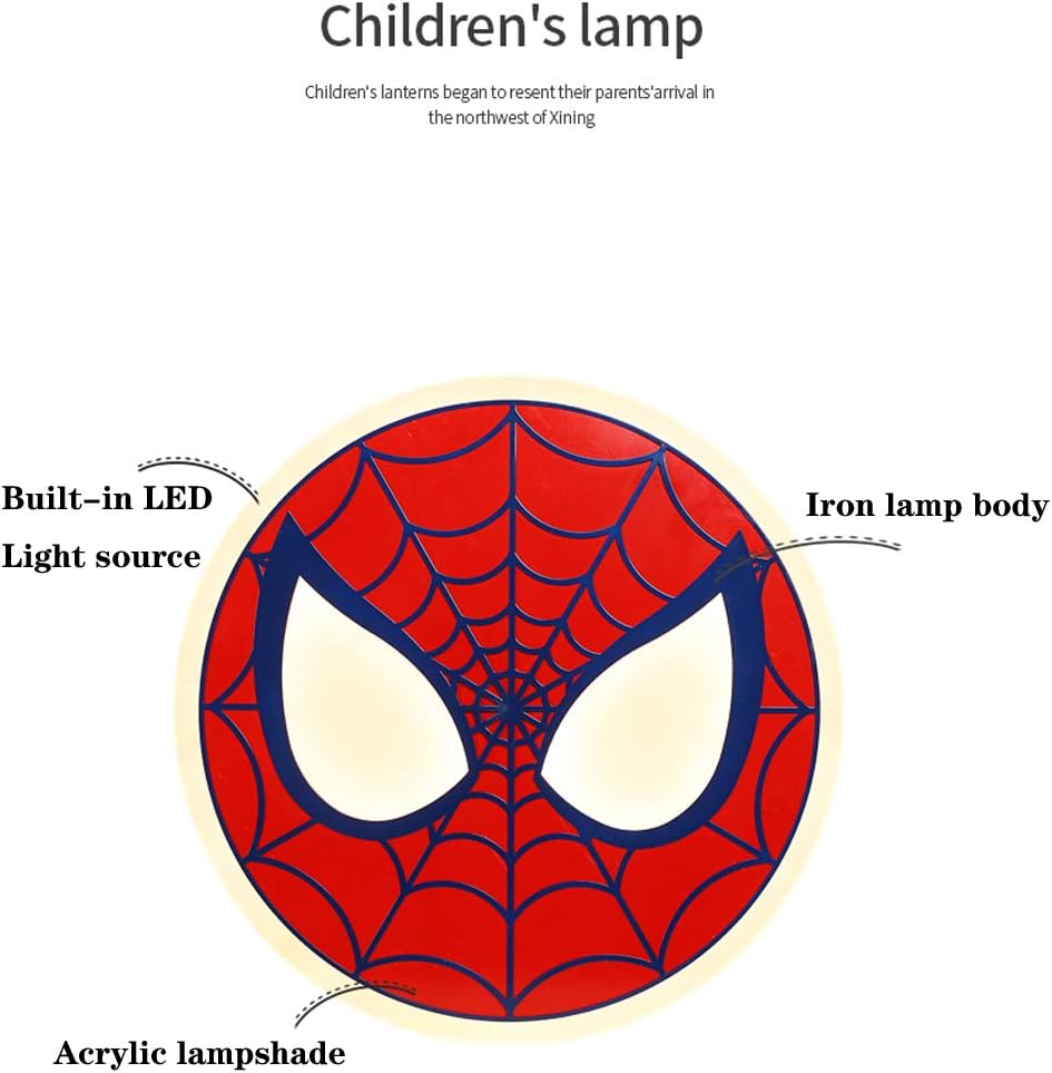 56W Modern LED Deckenleuchte Kinderzimmer Lampe Cartoon Runde Spiderman