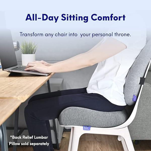 CUSHION LAB PATENTED PRESSURE RELIEF SEAT CUSHION FOR LONG SITTING HOURS ON OFFICE & HOME CHAIR – EXTRA-DENSE MEMORY FOAM FOR SOFT SUPPORT. CAR PAD FOR HIP, TAILBONE, COCCYX, SCIATICA – BLACK
