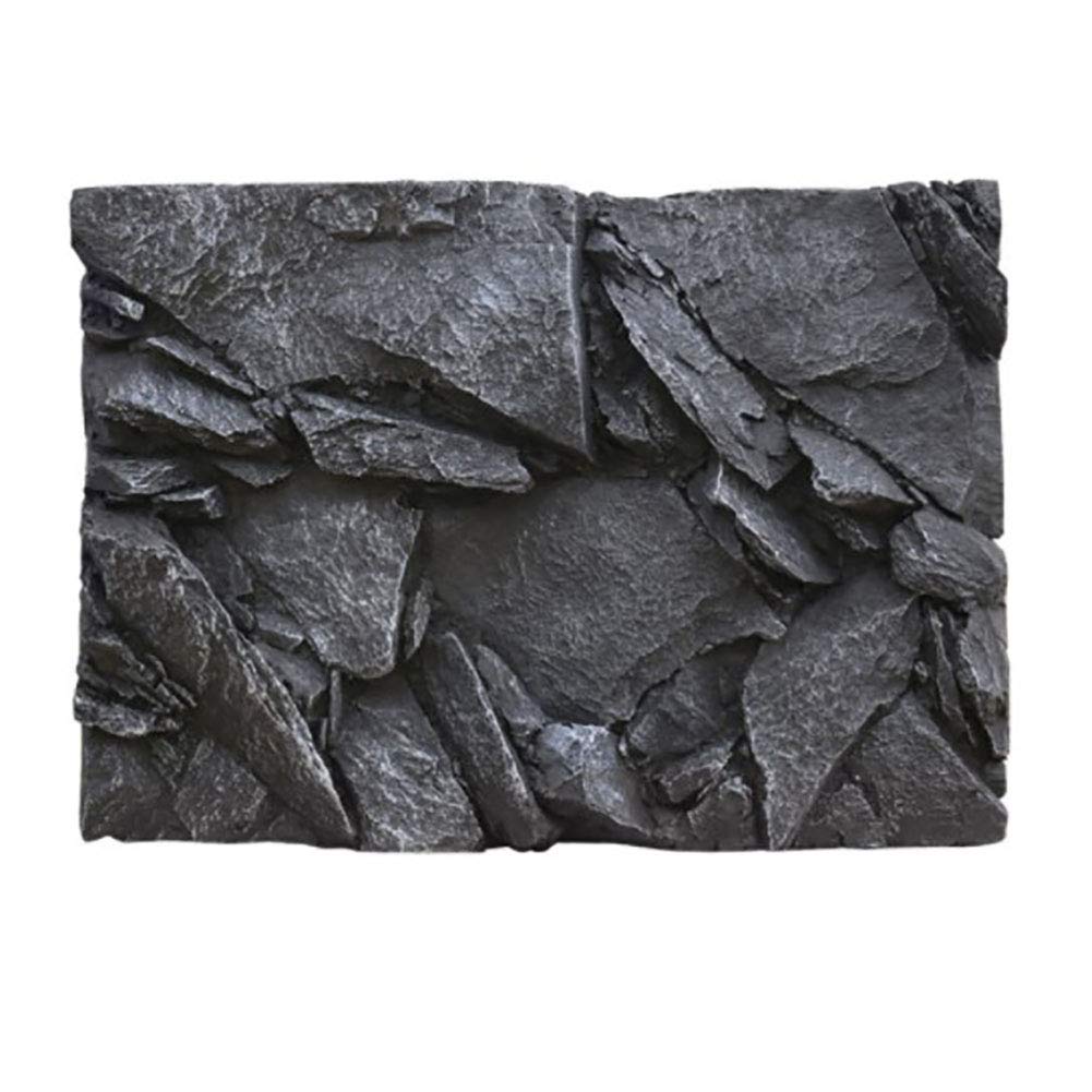 Caige Reptile Habitat Background,Aquarium 3D Rock Shape PU Foam Background,Black