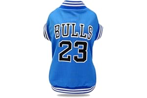 SCHEPPEND Dog Clothes Basketball Mesh Breathable T-Shirt,Pet Clothes Puppy Sportswear Spring/Summer Fashion Dog Shirt. (Blue, Large)