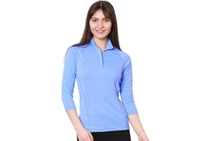 Nozone 3/4 Sleeved Tuscany Equestrian Shirt, Quarter Zip Polo for Women, UPF 50+