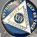 Bright Star Press 25 Year Midnight Blue AA Alcoholics Anonymous Medallion Chip Tri Plate Gold & Nickel Plated