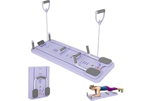 Pilates Board, Purple, Multi-Function Home Gym Equipment, AB Workout Equipment with Timer，Yoga Abdominal Exercise Training Sy