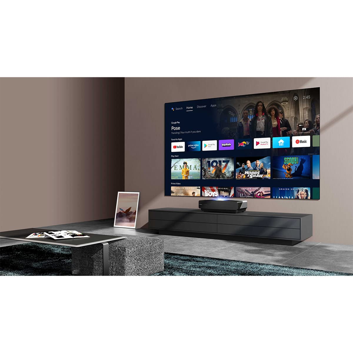 Hisense 100L5G-CINE100A 4K UHD Laser TV, UST Ultra Short Throw Projector with 100