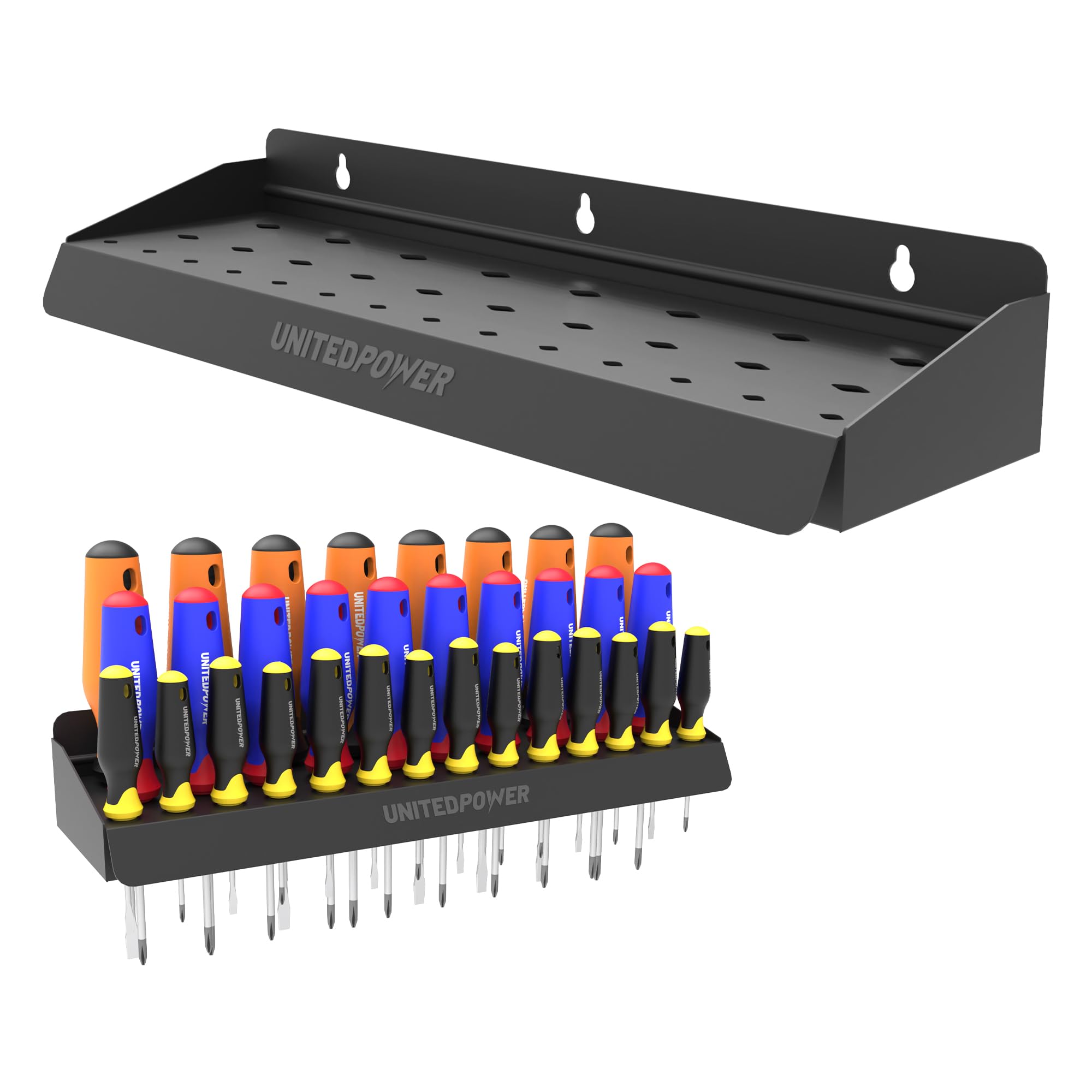 Photo 1 of UNITEDPOWER Screwdriver Holder, Wall Mount Storage Rack Organizer for Workshop, Shed, Garage, Home, Stores up to 32 Screwdrivers or Small Tools