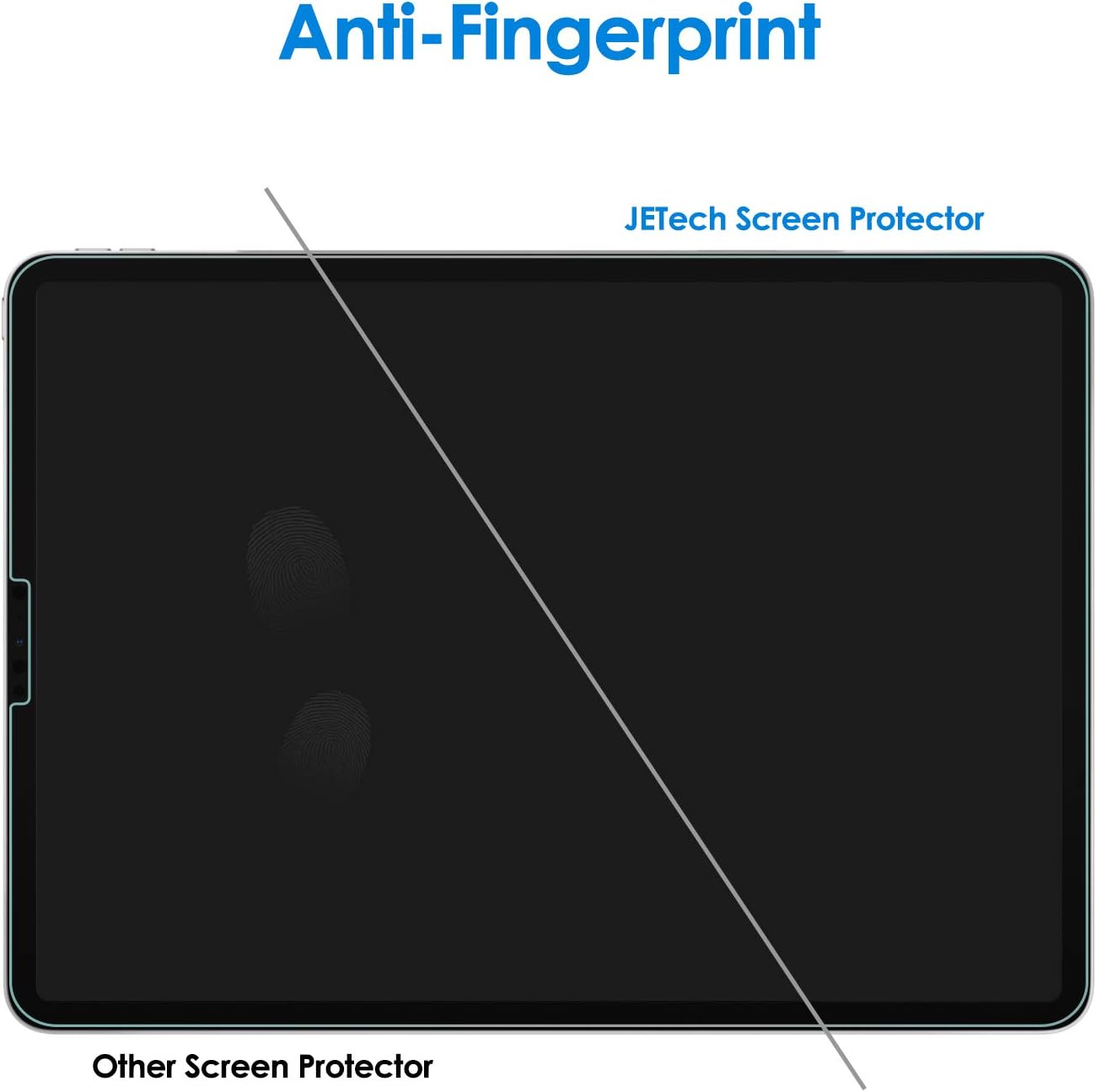 JETech 2-Pack Screen Protector for iPad Air 4 10.9-Inch, iPad Pro 11-Inch (2020 and 2018 Release Edge to Edge Liquid Retina Display), Face ID Compatible, Tempered Glass Film: Electronics