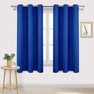 DWCN Blackout Curtains 46x54 Inch 2 Panels Blue Eyelet Thermal