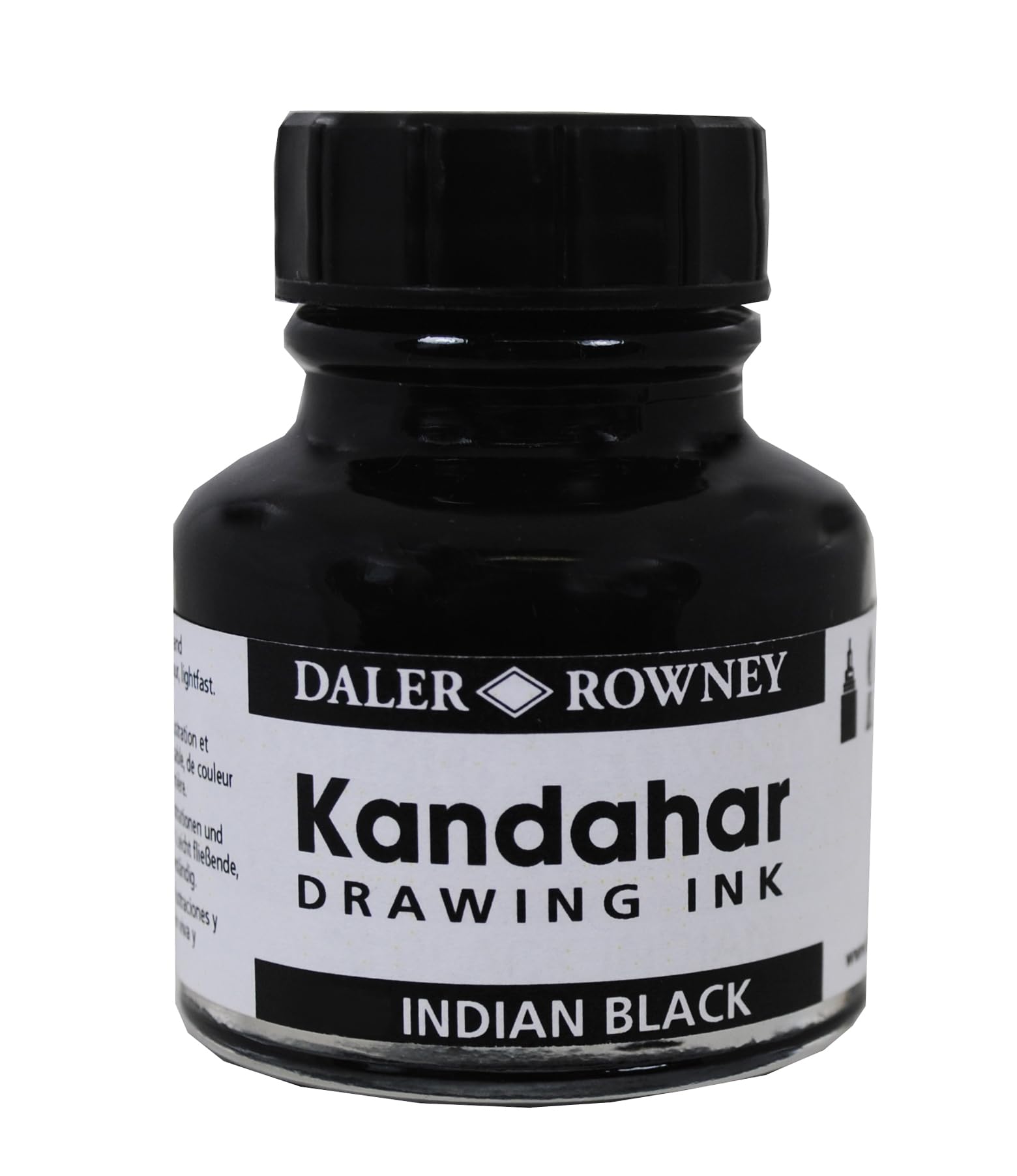 Daler-Rowney Kandahar Drawing Ink, Glass Bottle, 5.92oz - 175 ml, Black