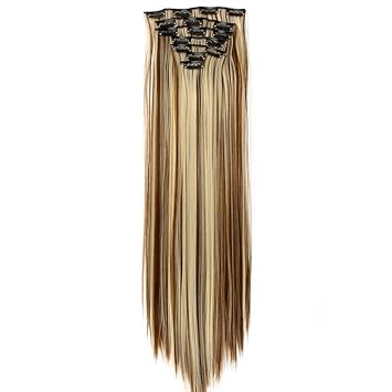 Aimei 7 Teilig 61 Cm Full Head 16 Cilps Clip In Hair Extensions Amazon De Beauty