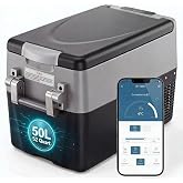 Loumernhant 52QT Car Refrigerator,12v Electric Portable Car Fridge Freezer with App Control,Dual-Zone Storage,68℉ to -4℉,Cooler Refrigerator for Automotive,Camping,Fishing,Travel &amp; Home Use