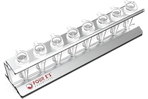 4E's USA Magnetic Bead Rack Separator with Removable Magnet - Aluminum Magnetic Separator for Purification of DNA, RNA Holds 8 (1.5 mL) Eppendorf Tubes, Microcentrifuge Tubes