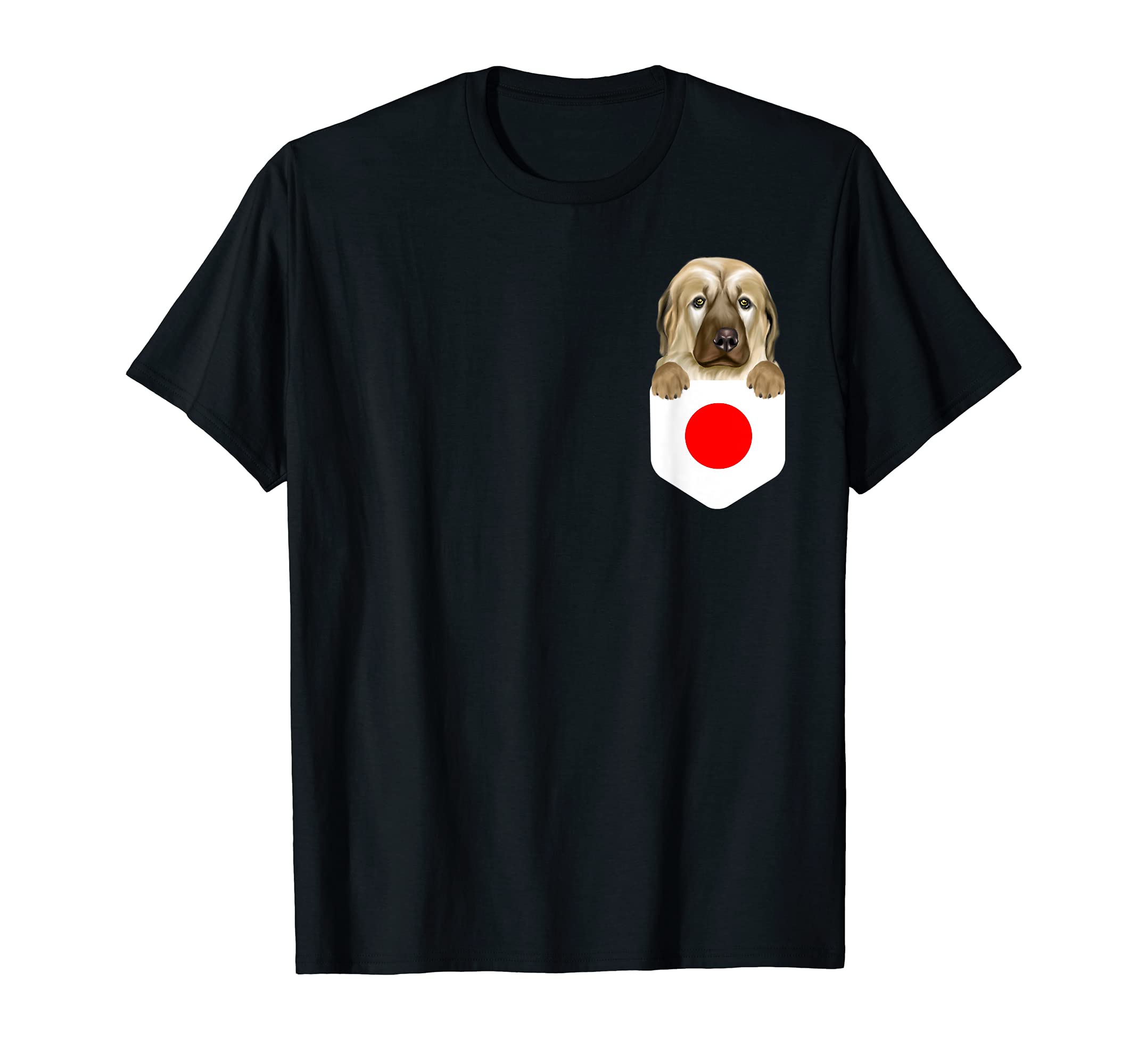 Japan Flag Anatolian Shepherd Dog Dog In Pocket T-Shirt