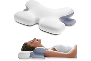 DONAMA Cervical Neck Pillow,Ergonomic Contour Orthopedic Pillow for Neck and Shoulder with Soft Cooling Pillowcase,Memory Foam Support Sleeping Pillow for Side,Back,Stomach Sleeper