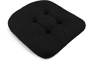 Glyzia 3" Thick Kitchen Chair Cushions, U Shaped Seat Cushions for Dining Chairs, Non-Slip Indoor Chair Pads, 17" x 16.5" x 3", Black