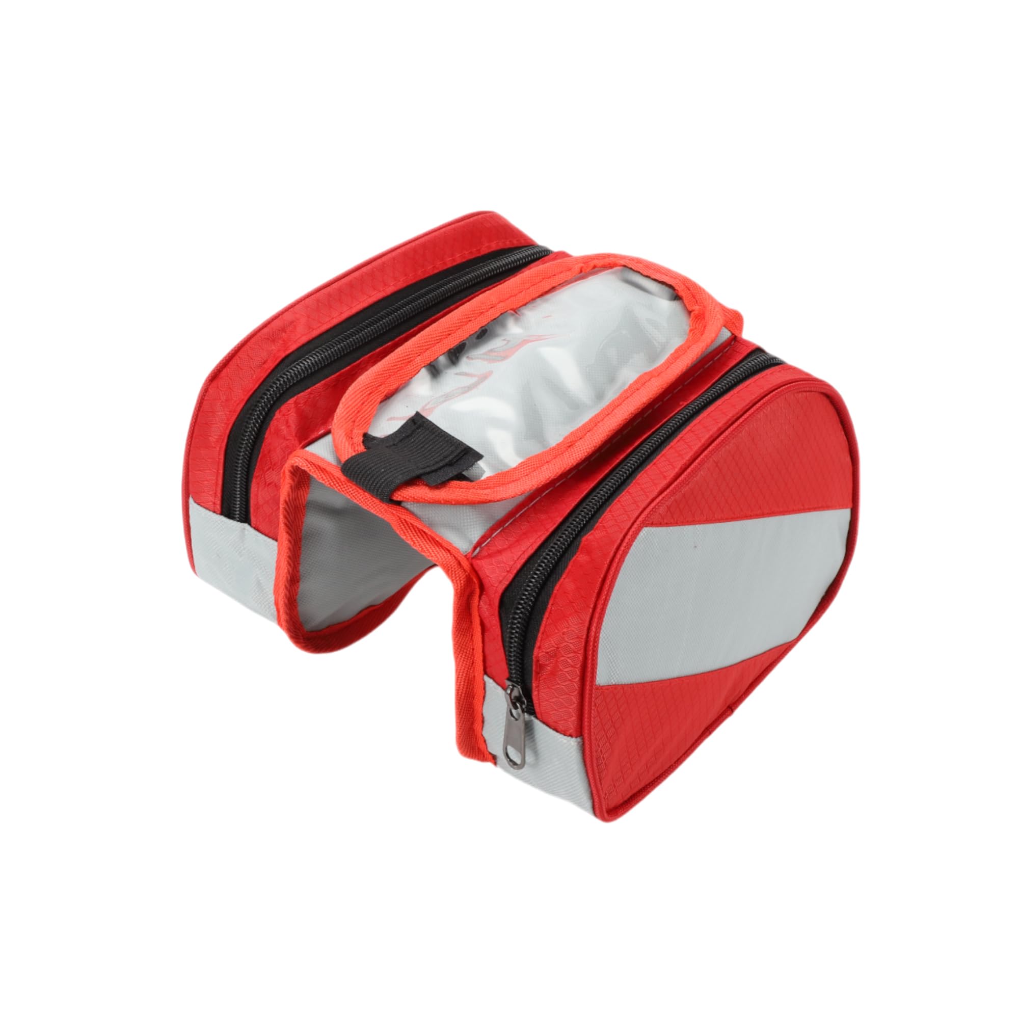 INFINAUTO Bike Frame Bag Bike Pannier Bag Waterproof Bike Rack Bag, Bicycle Front Frame Bag for Road Bike Mountain Bike Polyester PVC Red, 1pc