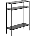 Henn&Hart 22" Wide Rectangular Console Table with Metal Shelves in Blackened Bronze, Entryway Table, Accent Table for Living Room, Hallway