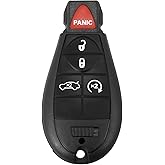 X AUTOHAUX Replacement Keyless Entry Remote Car Key Fob M3N5WY783X 433Mhz for Dodge Challenger 2008-2014 5 Buttons with Door Key IYZ-C01C