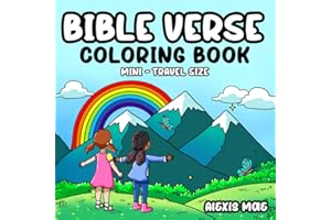 Mini Small Travel Size Bible Verse Coloring Book For Girls: Bold And Easy Christian Coloring Pages For Kids, Inspired By God'