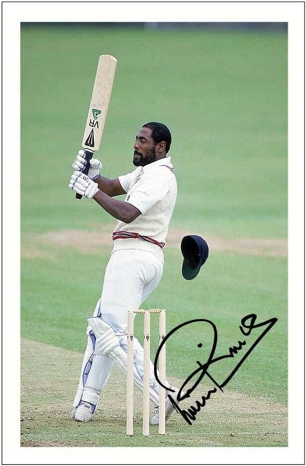 Photographs - Viv Richards Signed 12x8 Inch Photo Print Pre Printed Signature west Indies Cricket Autograph Gift