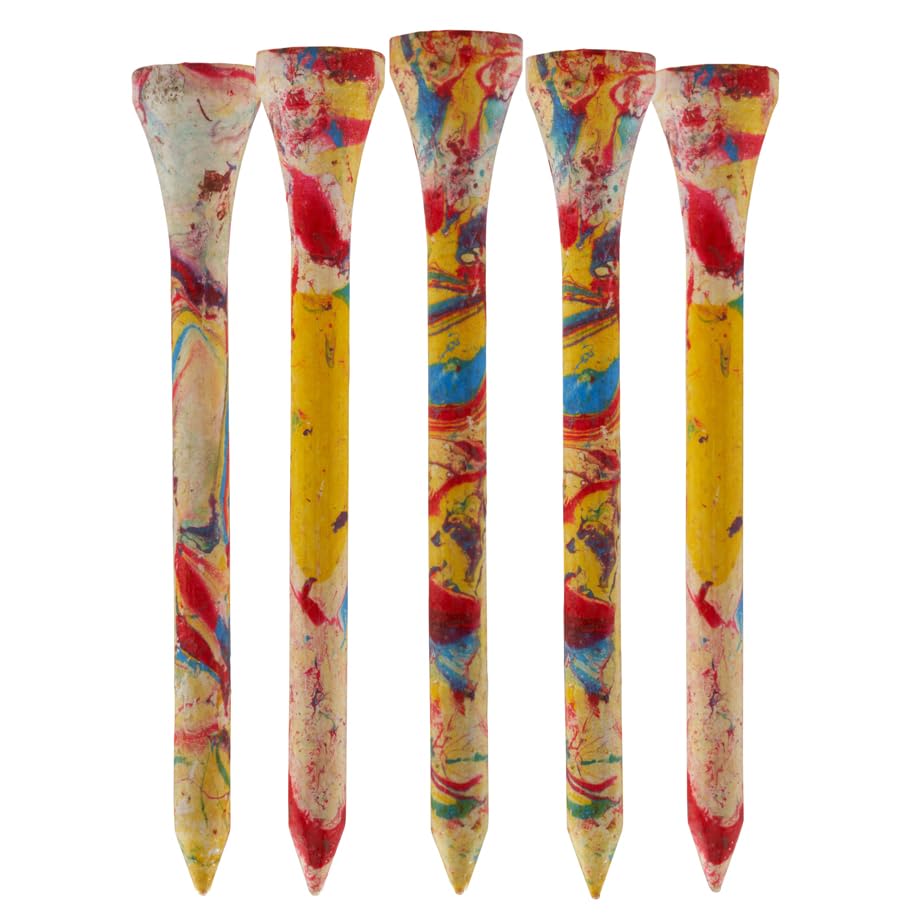 100 PCS Bamboo Golf Tees | Multiple Colours & Sizes | Eco Friendly & Sustainable Bamboo Golf Tees (70mm Tie Dye)
