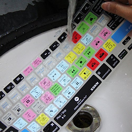 XSKN Adobe Premiere Shortcuts Keyboard Skin Silicone Hotkeys Keyboard Cover for Macbook Air 13 & Macbook Pro 13 15 17, Retina (US / European ISO Keyboard)