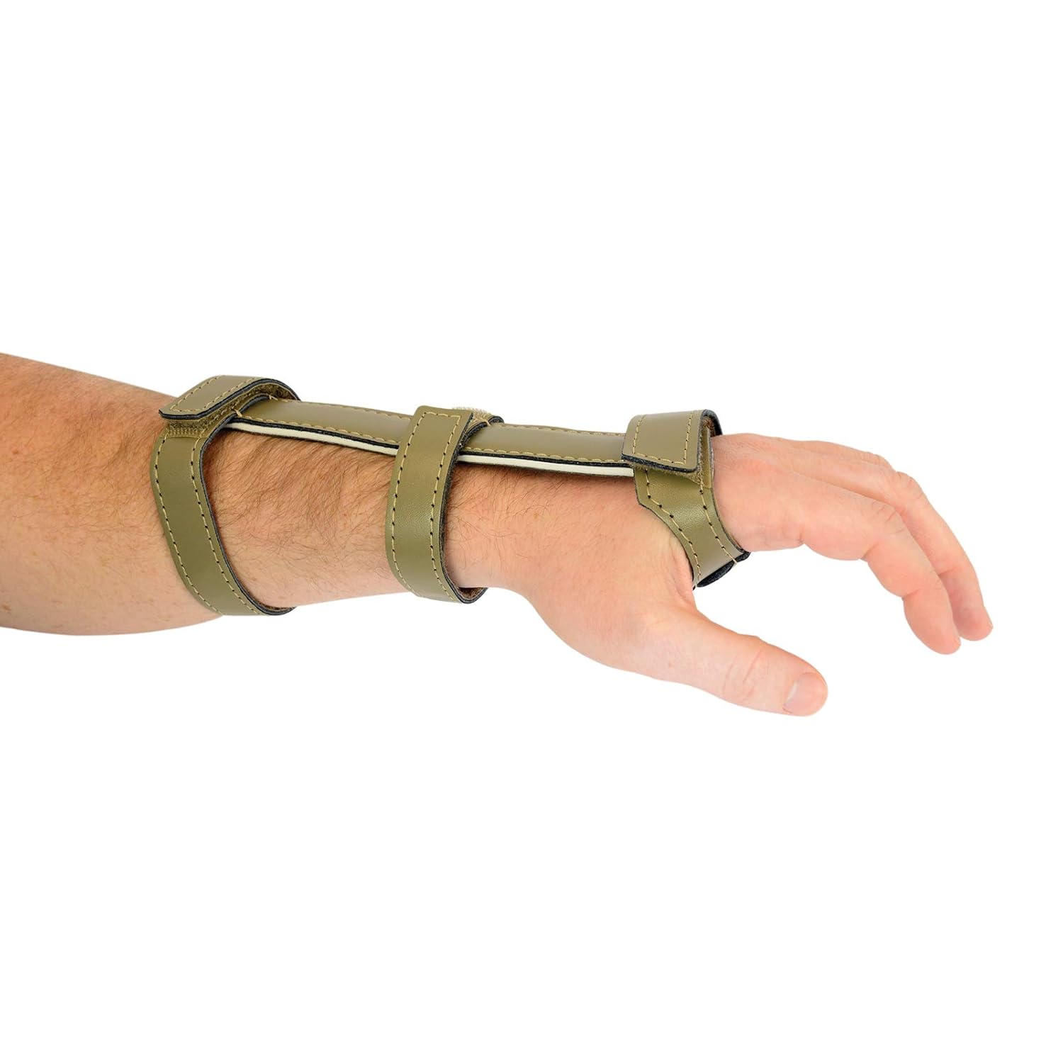Sammons Preston Economy Wrist Support with Utensil Holder Pocket for Left Hand, Leather Covered Metal Wrist Splint & Kitchen Aid for Carpal Tunnel & Hand Injuries, Stabilize Left Wrists, Large 3.5": Industrial & Scientific