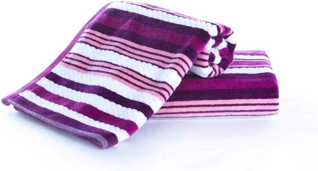 Dryt by Modern, Color Woven Wash Finished, Velour – Ultra Sheen, Super Absorbent, Soft Loops, Hand Towels for Home and Hotels, 50 x 90 cms, 550 GSM, Purple Color - Set of 2 Hand Towels