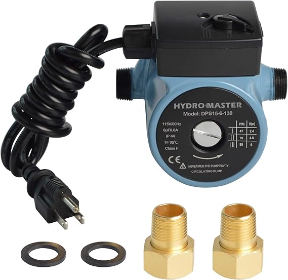 HYDRO MASTER 0220840 3/4" NPT Hot Water Circulator Pump with 3Speed