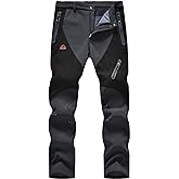 YSENTO Men's Fleece Lined Ski Snow Pants Winter Waterproof Softshell Insulated Hiking Cargo Pants