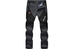 YSENTO Men's Fleece Lined Ski Snow Pants Winter Waterproof Softshell Insulated Hiking Cargo Pants
