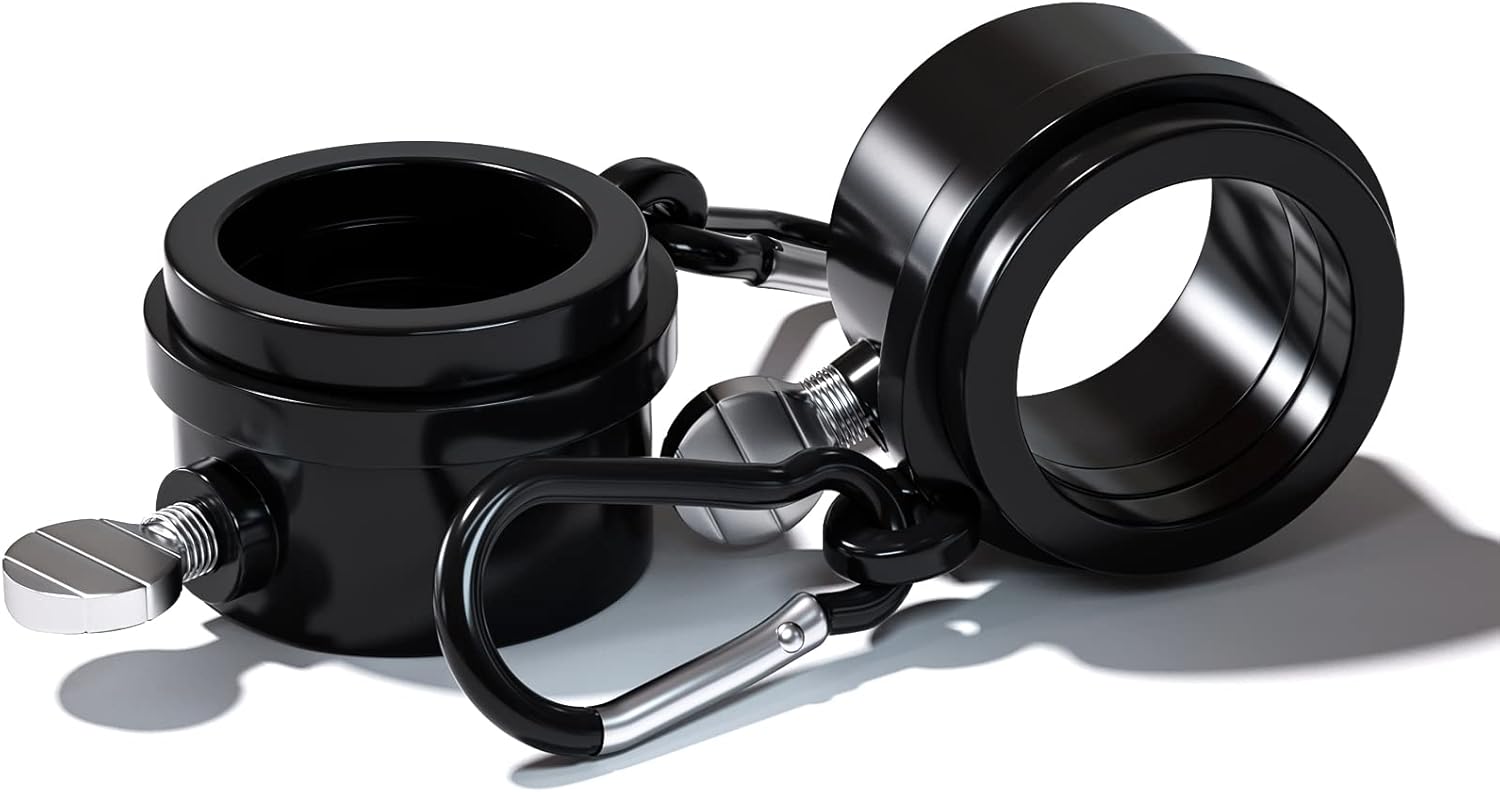 Flagpole Hardware - Uelfbaby Flag Pole Mounting Ring Clip,1-Inch Diameter Rotating Mounting Rings,Pack of 2,Black